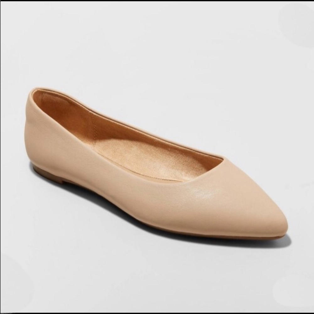 Women's Corinna Pointed Toe Ballet Flats - Tan